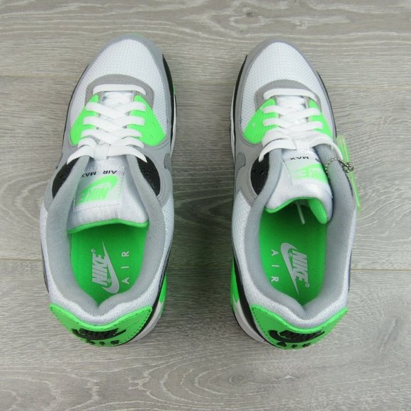 Nike Air Max 90 Athletic Shoes Gray Lime Green - Picture 7 of 10
